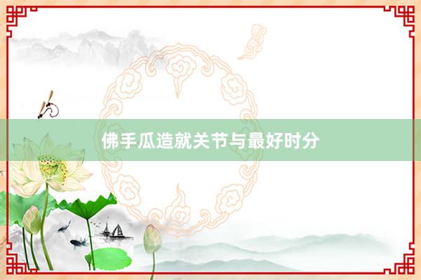 佛手瓜造就关节与最好时分