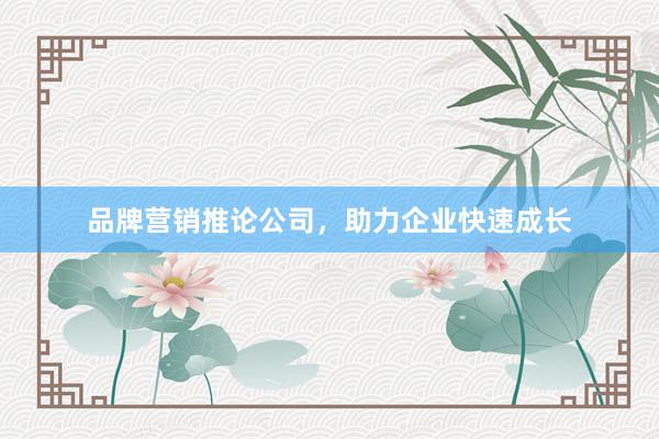 品牌营销推论公司，助力企业快速成长